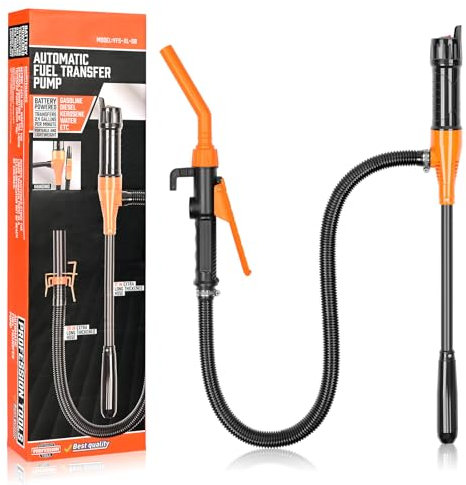 Elektrische Transferpumpe, GuKKK Batteriebetriebene Flüssigkeitstransferpumpe, Elektrische Kraftstoff Umfüllpumpe Siphon Pumpe tragbare Automatische Absaugung Pumpe, Pumpe Benzin Gas 2.4 GPM