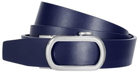 SUOSDEY Damen Ratschengürtel, automatischer Ledergürtel für Jeans Hosen Kleider mit goldener/silber Schiebeschnalle, 3.1 cm Breite