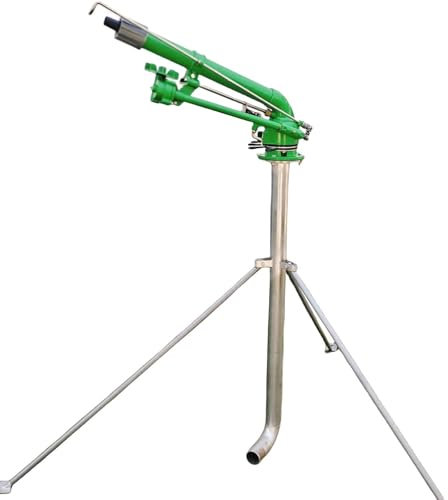 Aspersor De Riego Agrícola, Aspersor De Riego Agrícola Sobre Base De Trípode Con Boquilla De Repuesto, Aspersor De área Grande Ajustable De 360°, Para Césped Agrícola