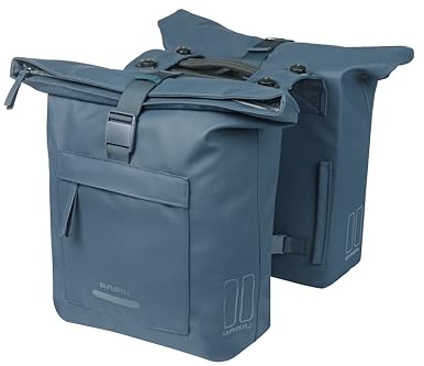 Basil Brooklyn Doppelfahrradtasche - MIK inkl. - 41L - Robust - Blau