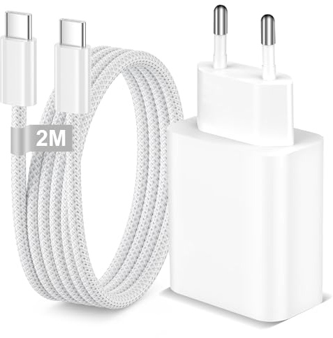 20W Cargador USB C Carga Rapida, Enchufe USB C Charger Cargador Tipo C | con Cable USB C 2M para iPhone 17 16 15/17 Air 16E/17 16 15 Plus, Enchufe Tipo C Carregador Adaptador cargador para iPad Mini