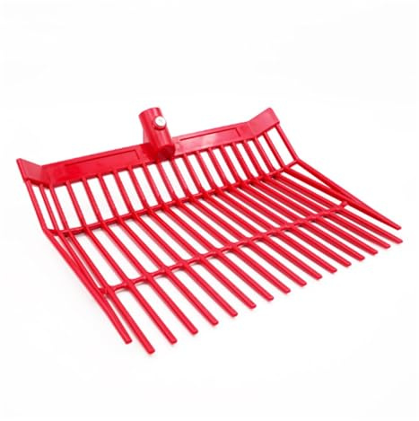 2PCS Manure Fork Replacement Head, Green ABS Pitchfork Head for Horse Stable Waste Removal, Applicable to 1 Inch Handle Farm Tool(Red)