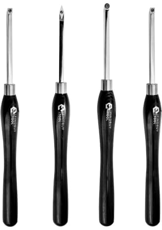 FindBuyTool Drechseleisen Set mit Hartmetall-Schneidplatten, 4 Stück Drechselmesser in Box, Drechselwerkzeug-Satz für Holz für Woodworking DIY Enthusiasts (Mid Size)
