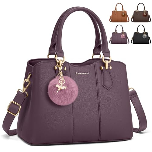 RAINSMORE Handtasche Damen Mittelgroß PU Leder Damenhandtaschen Klein Henkeltaschen Damen Umhängetasche Tasche für Täglich, Arbeit