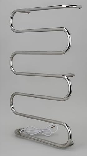 Manissa H740mm W500mm Electric Stainless Steel Towel Rail Mirror Polished Finish Heated Towel Warmer S Shaped