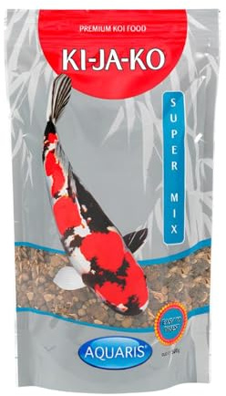 KI-JA-KO Super Mix, alimento Completo para koi en gránulos 6 mm con espirulina, probióticos y Omega-3, Comida para Carpas koi de Alta digestibilidad y coloración intensa, 500 g