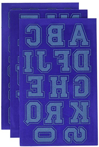 Dritz collegiali con Ferro da Stiro Soft Flock-Lettere e Numeri termosaldati, 4,4 cm, Colore: Blu Reale, 1-3/4-Inch