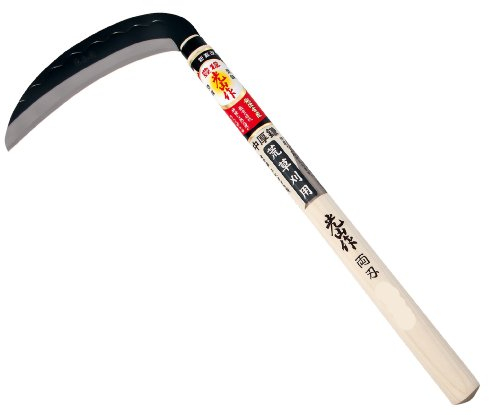 Falce Falcetto Giapponese Lama a Doppio Taglio 16,5 Centimetro Acciaio Yasuki Giardino Raccolta Diserbo Prodotto in Giappone