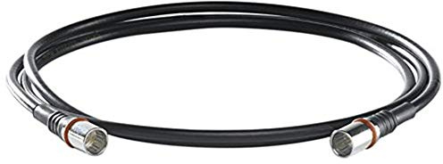 WISI Modem-Anschlusskabel DS 50 U 0300 mit zwei F-Quick-Steckern – 3-fach geschirmt, Klasse A++, >105dB – Für DVB-T, DVB-T2, DVB-C, DVB-S & DVB-S2 – Ø 5mm, 3m, schwarz