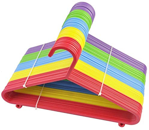 SmashingDealsDirect Kids Multi Colour Rainbow Plastic Hangers Clothes Hanging Garment Coat Hangers (40 Pack)
