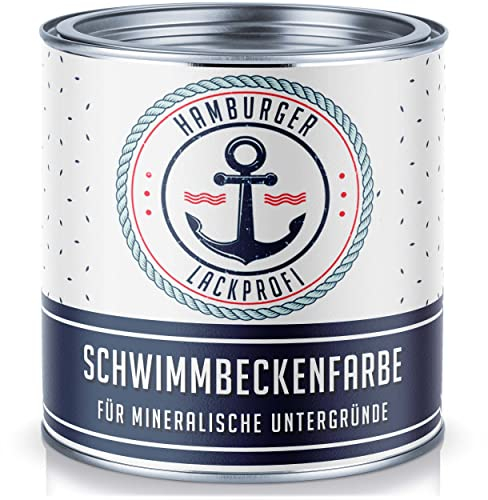 Schwimmbeckenfarbe SEIDENMATT für Beton FARBAUSWAHL Poolfarbe Schwimmbadfarbe Schwimmbeckenbeschichtung Unterwasserfarbe // Hamburger Lack-Profi (1 L)