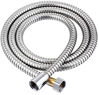 Gold Bright 1M 1,5M 2M 3M extra langer Duschschlauch für Handbrausekopf Edelstahlrohr Messingmutter Verdickung, Chrom, 1,5M