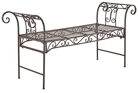 [en.casa] Gartenbank Cossila 70x147x46 cm Metallbank 200 kg Edelrost-Braun