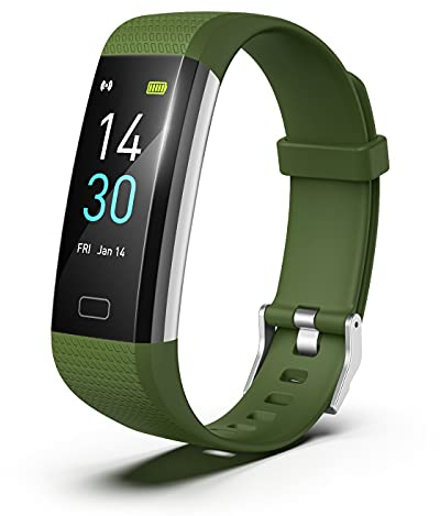 Hi5 S5 Fitness Armband Fitness Tracker Uhr Smartwatch IP68 Wasserdicht Aktivitätstracker mit Herzfrequenz, Schlafmonitor, Bewegungserinnerung, Kalorienzähler und Benachrichtigungserinnerung-Grün, 10431EU