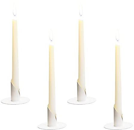 4 Stück Kerzenständer, 2,5cm Weiß Kerzenständer, Candlelight Dinner Kerzenhalter, für Wohn, Esszimmer und Schlafzimmerdekoration Kamindekoration