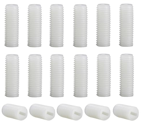 Lot de 100 vis à tête fendue M5 x 15 mm, vis sans tête en plastique sans tête en nylon blanc