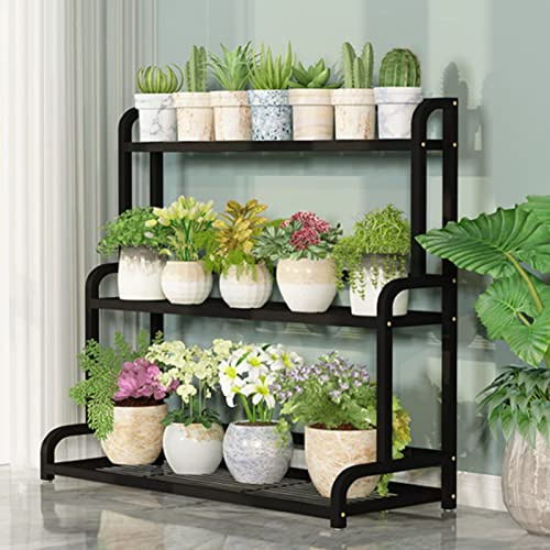 3 Tier Schritt-Stil Metall Pflanzenständer, Mehrere Pflanzer Halter Blumenbank Display Lagerregal, Innen Außen Pflanzenregal Blumenregal (Size : 80x40x102cm)