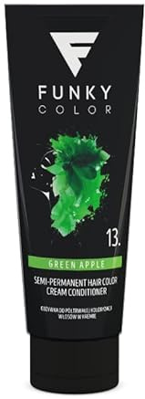 FUNKY COLOR GREEN APPLE 13, Semipermanent Haarfärbung, Semipermanent Hair color. (28 Farben).