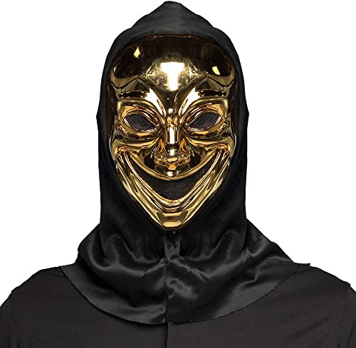 Boland - Verspiegelte Maske mit Kapuze, Horrormaske für Karneval, Accessoire für Faschingskostüme, Halloween Maske