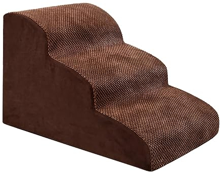 Gralara Hundetreppe, Stufen, Katzenrampe, Haustierleiter, Hunderampe für andere, Sofa, Kleiner großer mittelgroßer Hund, Kitty, BRAUN