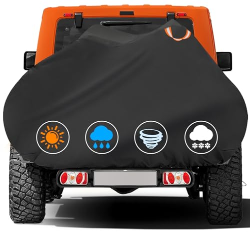 Zettum Bike Cover for Transport 1 Bikes - Bike Covers for Outside Storage on Rear Bike Rack Waterproof Outdoor & Heavy Duty, 600D PU Coating Bicycle Rack Covers for 1 Bikes on Car Hitch Travel Storage