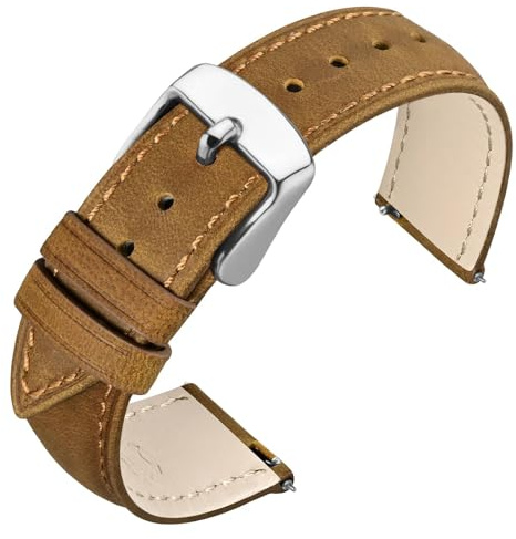 ANNEFIT Uhrenarmband 18mm 19mm 20mm 21mm 22mm für Herren Damen, Lederarmband Vintage, Schnellverschluss Ersatzarmband