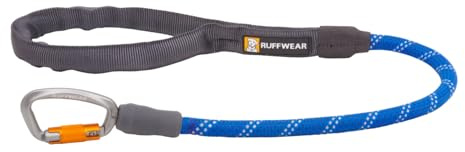 RUFFWEAR Knot-a-Long Kurze Hundeleine, kein Ziehen, 0,7 m Hundeleine mit gepolstertem Griff, leichte und robuste Hundeleine, Anti-Tangle- und Anti-Pull-Hundetrainingsleine, Blue Pool