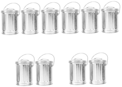 Ciieeo 10 Piezas basura basurero de mesa Papelera de mesa Papelera para estudio para dormitorio de uso duradero de salón para escritorio hojalata