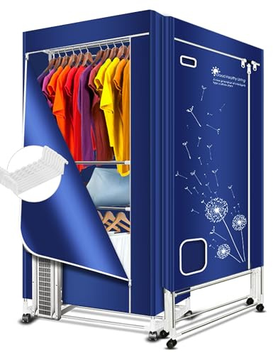 KASYDoFF Heated Clothes Airer, 1600W-1.7 Meter Electric Clothes Dryer (Anion) with 12 Hangers, 3-Tier Foldable Rack, Electric Heated Clothes Airer with 360 Mins Timer for Indoor, Apartment,RV
