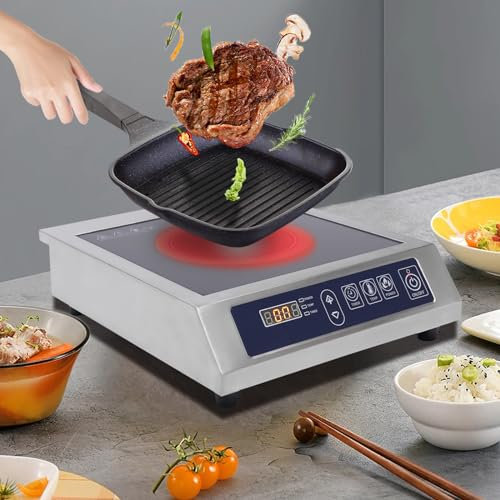MEELRYD Induktionskochfeld, Mobiles Einzel- Induktionskochfeld, 3500 Watt Temperatur 60-300°C 24-Stunden-Timer, für Topfgrößen 12-30cm Ultradünnem tragbar Design