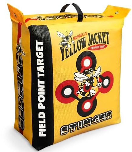 Morrell 4 Pack Field Point Archery Bag, Yellow Jacket Stinger Target for Adults with 2 Shooting Sides, 10 Bullseyes, & Carry Handle - 19 Pounds