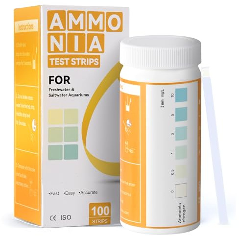 AAwipes Ammonia Test Strips for Fish Tank Aquarium Test Strips Aquarium Water Test Kit Freshwater Fish Tank (100)