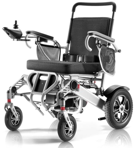 Electric Wheelchair for Adults Intelligent Power Wheelchairs Lightweight Foldable All Terrain Motorized Wheelchair for Seniors,30+ Miles Travel Range,Liftable Armrest, Airline Approved