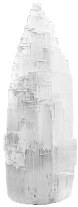 NKlaus Torre Selenit 15,5 x 5 cm, piedra protectora natural para meditación, reiki y trabajo energético, limpieza y armonización, ideal para la armonización de chakras