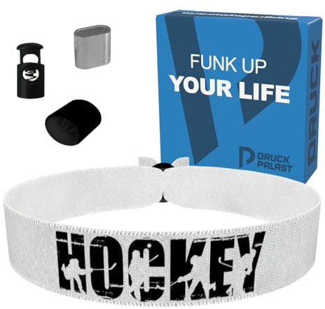 Sportliches Hockey Motiv Stoffarmband - Wasserfestes Satin Armband - Geschenk für Sportbegeisterte - Trendige Sportaccessoires - Hockey Fanartikel - Sportliches Geschenk für Männer, Frauen, Kinder