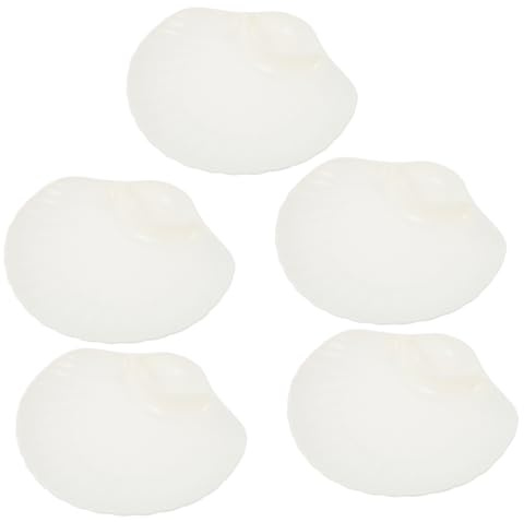 Cabilock Juego de 5 Platos de Conchas Marinas de Pp Ligeros sin Desbordamiento para Uso en Cocina y Hogar, Adecuado para Aperitivos y Postres