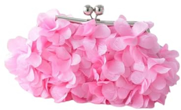 GreatRise Clutch blommor satin kvällsväska elegant brudväska trendig handväska crossbody väska med kedja, kysslås, axelväska plånböcker för bröllop avslutningsbal fest rosa