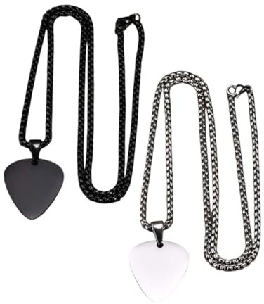 Toyvian 2stücke Gitarren-pick-halskette Aus Edelstahl Gitarrenplektrum-anhänger Für Damen Und Herren Kreative Diy-dekor-kette Robust Und Langlebig Für Täglichen Gebrauch