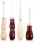 Punteruolo da Cucito per Pelle, 4 Pezzi Perforatore da Cucito con Manici in Legno, Punteruoli per Bambini Fai Da Te, Set di Strumenti per Cucire, Piercing e Fai Da Te in Pelle
