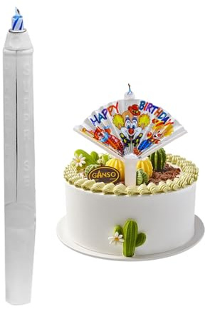 Neuartige Fan-Geburtstagskerze, Überraschungs Geburtstagskerzen, Automatisch Aufklappbare Fächer Geburtstags Wunschkerzen für Kuchen, Kreative Kerzen Geburtstag mit Fächer für Party Deko