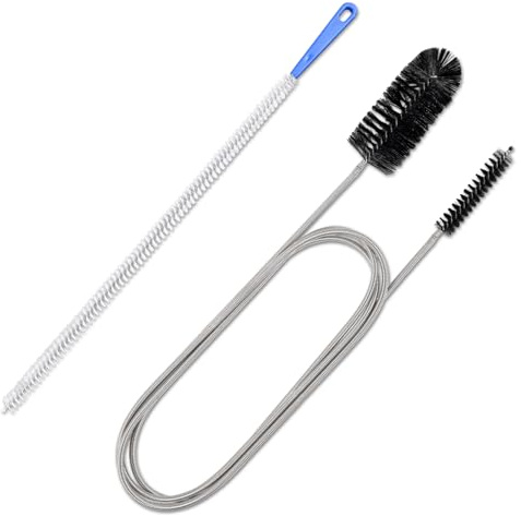 BraMccer Drain Unblocker Tools, 2 PCS Shower Drain Unblocker, Pipe Cleaner Brush, Sink Unblocker Brush, Drain Cleaner Tool for Bathroom Shower Kitchen Plug Hole (white)