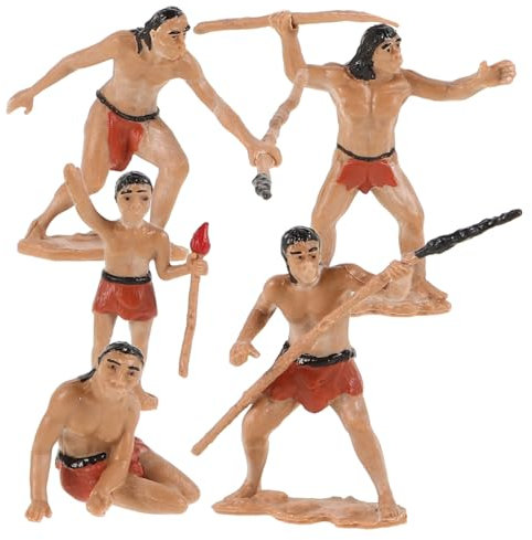 Toyvian Modellset Jagdszene Primitiver Männer 5 Stück Aus Langlebigem Kunstharz Detailreiche Miniaturfiguren Für Sandkasten Und Sammler