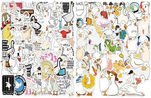 100 Pcs Funny Duck Graffiti Stickers for Skateboard,Luggage,Guitar,Water Bottles,Phone, Cute Duck Stickers Waterproof Vinyl,Graffiti Decorate for Teens Girls Gift