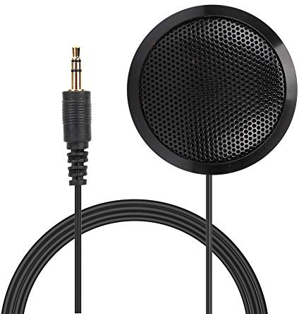 Yosoo Health Gear Conference Microphone, 3.5mm Computer Desktop Mic, Omnidirectional Condenser PC Microphone for Video Meeting Recording Zoom Call