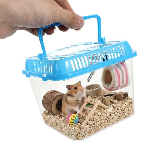 JOINPAYA Boîte d'alimentation pour Reptiles Transparente avec Ventilation Récipient pour Tortue Boîte De Reproduction Transparente pour Geckos Poissons Rouges Et Petits Animaux 4.84X4.84X4.13In