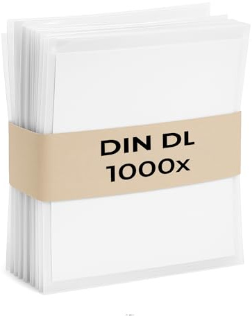 VIALIA Lieferscheintaschen selbstklebend C5, 1000 Stück Dokumententaschen | 24x18 cm für DIN A5, Transparente Begleitpapiertaschen aus LDPE Folie, Stark klebend & Wasserfest für sicheren Versand