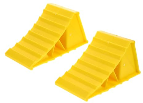 SEWOART Cunei Fermaruota Antiscivolo Heavy Duty Blocchi Portatili per Pneumatici Camper Roulotte Camion Sicurezza Parcheggio e Rampe Trailer