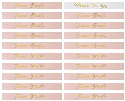 HEIYUET 20-teilig JGA Schärpe Set, Bride to be Schärpe und 19 Team Bride Schärpen, Junggesellinnenabschied Schärpen für Bachelorette Party, Hochzeit