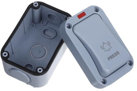 DECOMELODY Interruptor Pulsador para Exteriores con Luz Indicadora Resistente al Agua y Polvo para Sistema de Apertura de Puertas Almacenes y Jardines