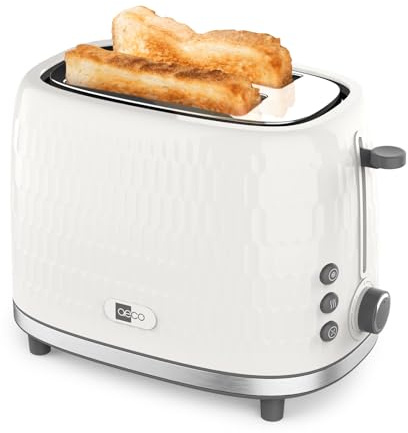 aeco Toastlab ONE Toaster 2 Scheiben 7 Bräunungsstufen 950W Extra Schlitze | 38 mm extra breite Schlitze, Auftau- & Aufwärmfunktion, Liftfunktion, Abschaltautomatik, Brotzentrierung, Krümelfach